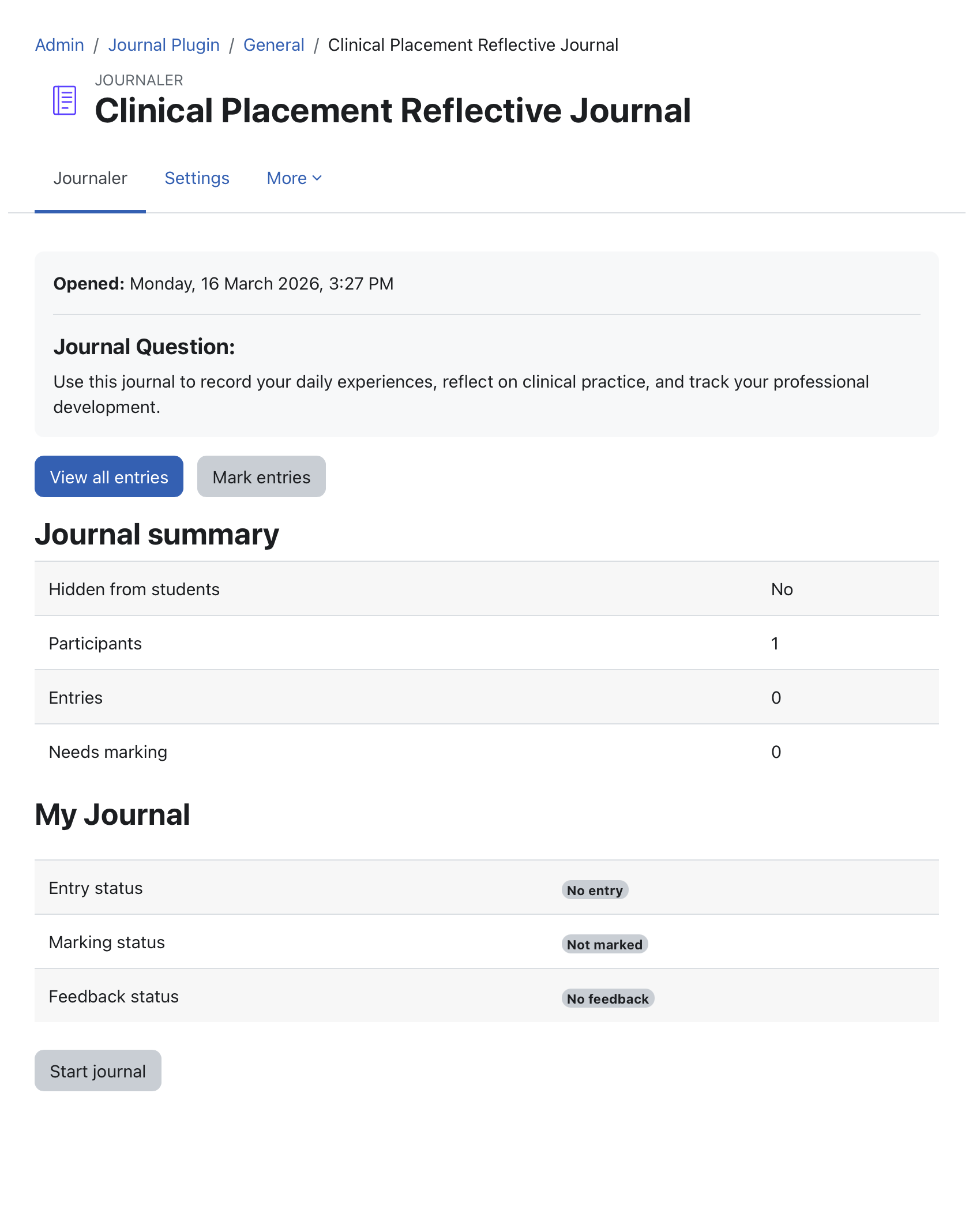 Journaler screenshot 1